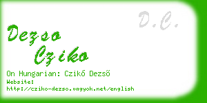 dezso cziko business card